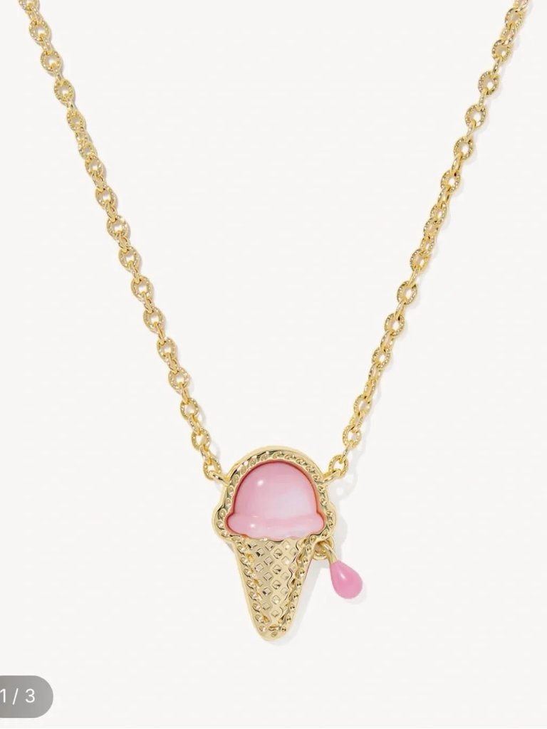 Nwt Kendra Scott Ice Cream Cone Pendant Necklace